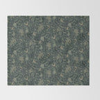 Mysterious Garden - moss green Throw Blanket Gallery Image 2