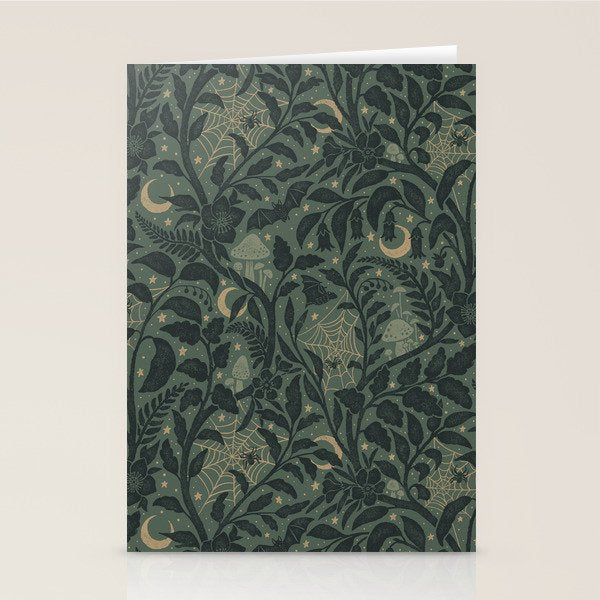 Mysterious Garden - moss green Stationery Card Gallery Image 1