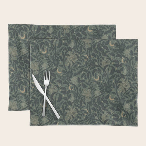 Mysterious Garden - Moss Green Placemat Gallery Image 1