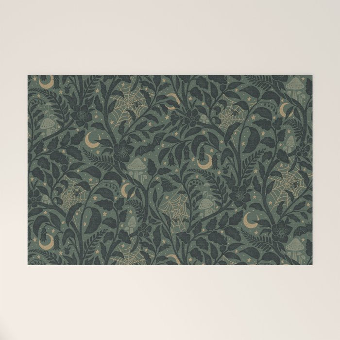 Mysterious Garden - moss green Welcome Mat Gallery Image 1
