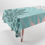 Summer, Pineapple Art, Pink, Turquoise, Teal Tablecloth Gallery Image 1