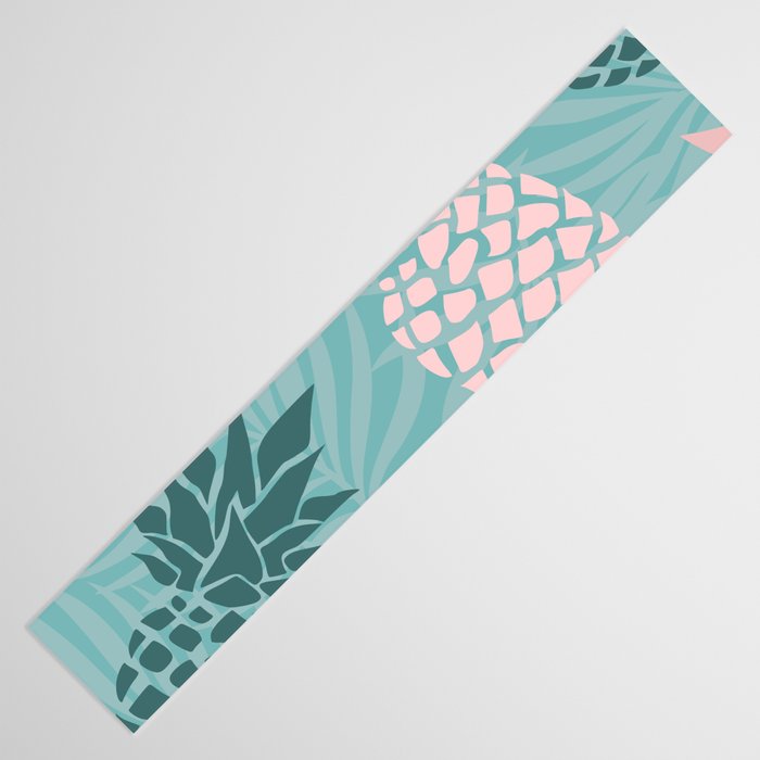 Summer, Pineapple Art, Pink, Turquoise, Teal Table Runner Gallery Image 3