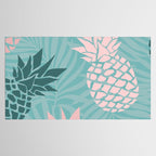 Summer, Pineapple Art, Pink, Turquoise, Teal Tablecloth Gallery Image 2