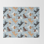 Labradoodle / Goldendoodle Dog Paws and Bones Pattern Throw Blanket Gallery Image 2