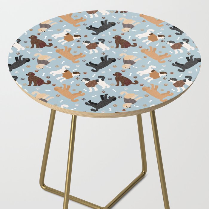 Labradoodle / Goldendoodle Dog Paws and Bones Pattern Side Table Gallery Image 2