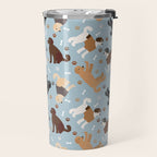 Labradoodle / Goldendoodle Dog Paws and Bones Pattern Travel Mug Gallery Image 2