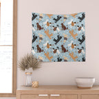 Labradoodle / Goldendoodle Dog Paws and Bones Pattern Wall Tapestry Gallery Image 2