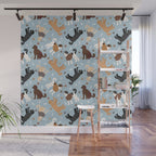Labradoodle / Goldendoodle Dog Paws and Bones Pattern Wall Mural Gallery Image 1