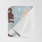 Labradoodle / Goldendoodle Dog Paws and Bones Pattern Throw Blanket Gallery Image 3