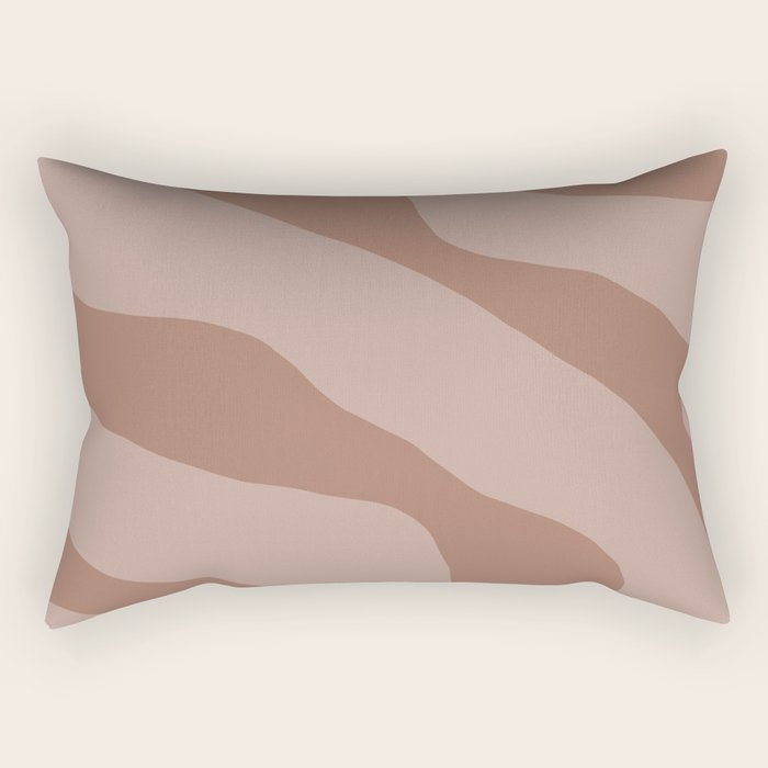 Mocha Brown Organic Forms Retro Contemporary Modern Minimalist Abstract Pattern Rectangular Pillow Gallery Image 1
