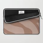 Mocha Brown Organic Forms Retro Contemporary Modern Minimalist Abstract Pattern Laptop Sleeve Gallery Image 2