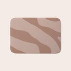 Mocha Brown Organic Forms Retro Contemporary Modern Minimalist Abstract Pattern Bath Mat Gallery Image 1