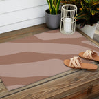 Mocha Brown Organic Forms Retro Contemporary Modern Minimalist Abstract Pattern Outdoor Rug Gallery Image 2