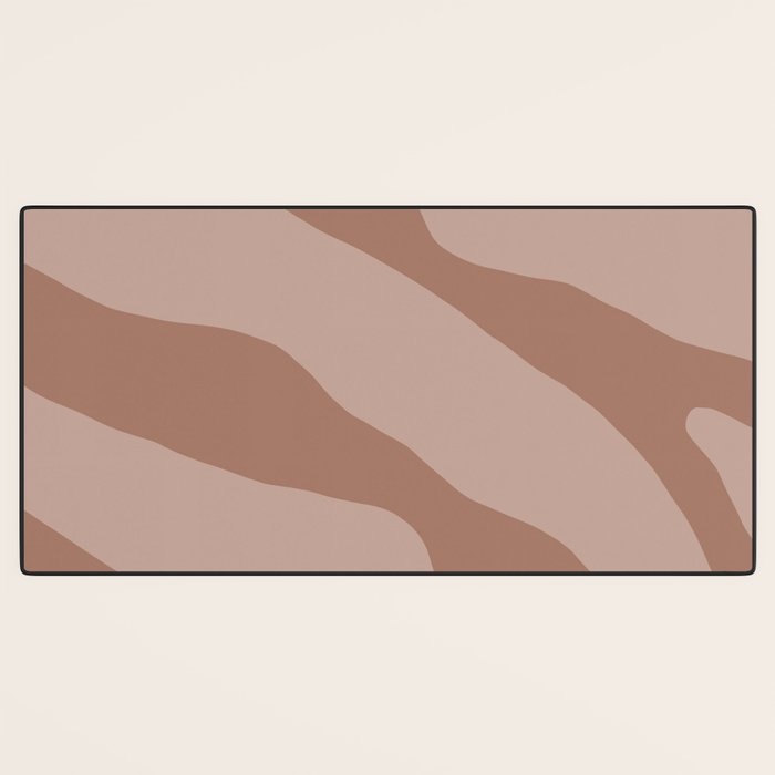 Mocha Brown Organic Forms Retro Contemporary Modern Minimalist Abstract Pattern Desk Mat Gallery Image 3