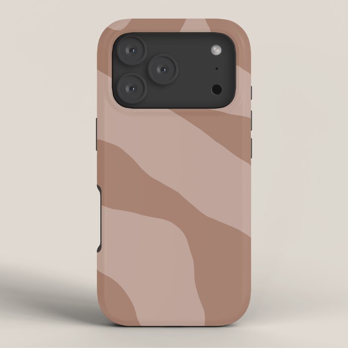 Mocha Brown Organic Forms Retro Contemporary Modern Minimalist Abstract Pattern iPhone Case Gallery Image 3
