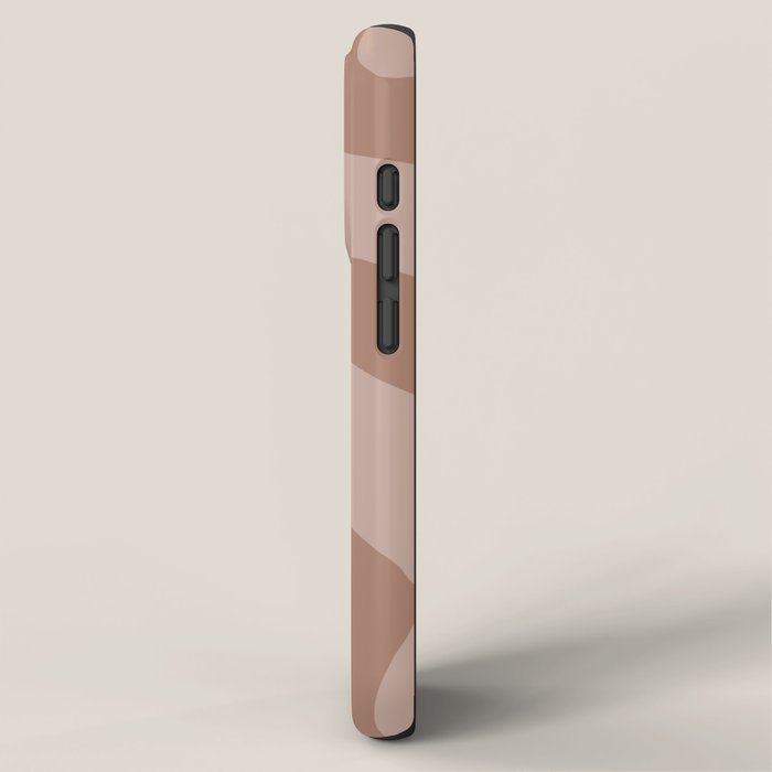 Mocha Brown Organic Forms Retro Contemporary Modern Minimalist Abstract Pattern iPhone Case Gallery Image 2