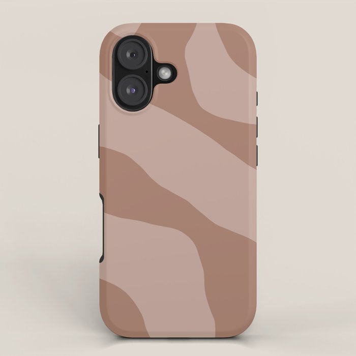 Mocha Brown Organic Forms Retro Contemporary Modern Minimalist Abstract Pattern iPhone Case Gallery Image 1