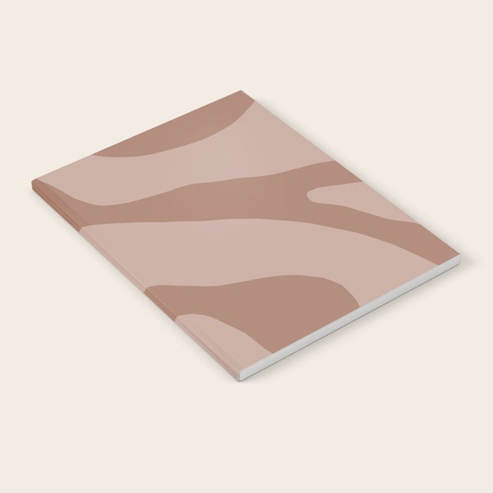 Mocha Brown Organic Forms Retro Contemporary Modern Minimalist Abstract Pattern Notebook Gallery Image 2