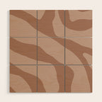 Mocha Brown Organic Forms Retro Contemporary Modern Minimalist Abstract Pattern Wood Wall Art Gallery Image 1