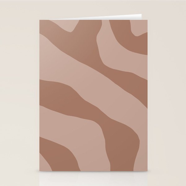 Mocha Brown Organic Forms Retro Contemporary Modern Minimalist Abstract Pattern Stationery Card Gallery Image 2