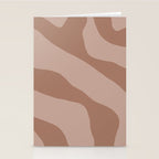 Mocha Brown Organic Forms Retro Contemporary Modern Minimalist Abstract Pattern Stationery Card Gallery Image 2