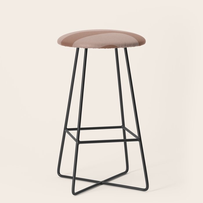Mocha Brown Organic Forms Retro Contemporary Modern Minimalist Abstract Pattern Stool Gallery Image 1