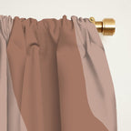 Mocha Brown Organic Forms Retro Contemporary Modern Minimalist Abstract Pattern Window Curtain Gallery Image 2