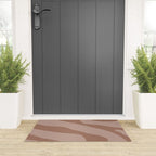 Mocha Brown Organic Forms Retro Contemporary Modern Minimalist Abstract Pattern Welcome Mat Gallery Image 3