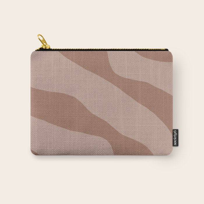 Mocha Brown Organic Forms Retro Contemporary Modern Minimalist Abstract Pattern Carry All Pouch Gallery Image 1