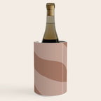 Mocha Brown Organic Forms Retro Contemporary Modern Minimalist Abstract Pattern Wine Chiller Gallery Image 2