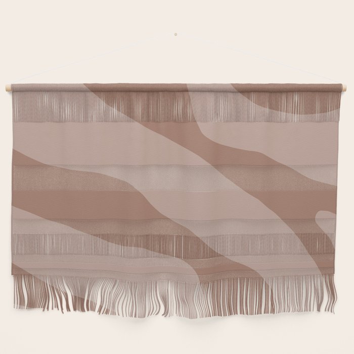 Mocha Brown Organic Forms Retro Contemporary Modern Minimalist Abstract Pattern Wall Hanging Gallery Image 1