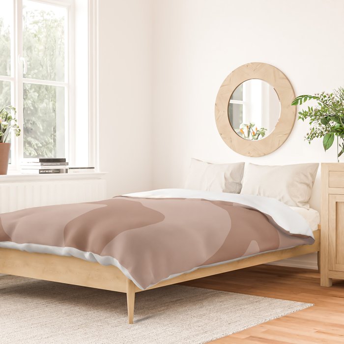 Mocha Brown Organic Forms Retro Contemporary Modern Minimalist Abstract Pattern Duvet Cover Gallery Image 2