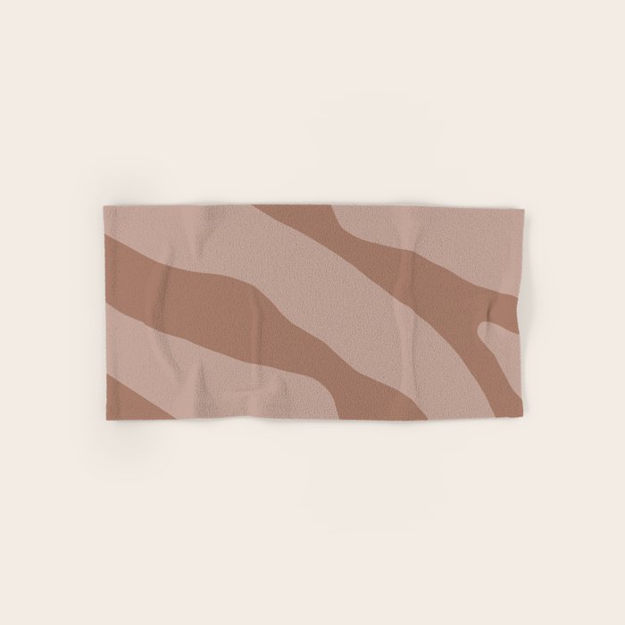 Mocha Brown Organic Forms Retro Contemporary Modern Minimalist Abstract Pattern Bath Towel Gallery Image 1