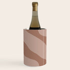 Mocha Brown Organic Forms Retro Contemporary Modern Minimalist Abstract Pattern Wine Chiller Gallery Image 1