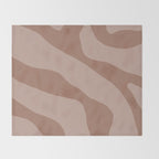 Mocha Brown Organic Forms Retro Contemporary Modern Minimalist Abstract Pattern Throw Blanket Gallery Image 2