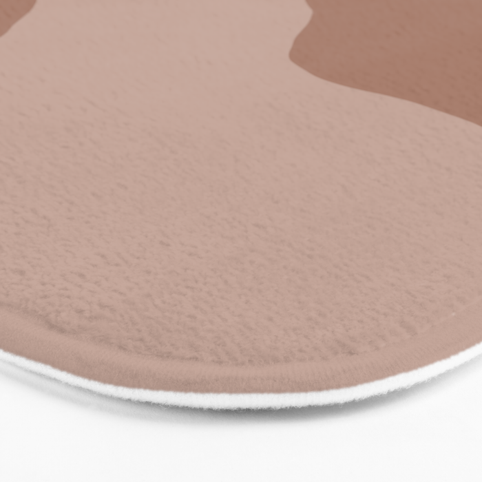 Mocha Brown Organic Forms Retro Contemporary Modern Minimalist Abstract Pattern Bath Mat Gallery Image 3