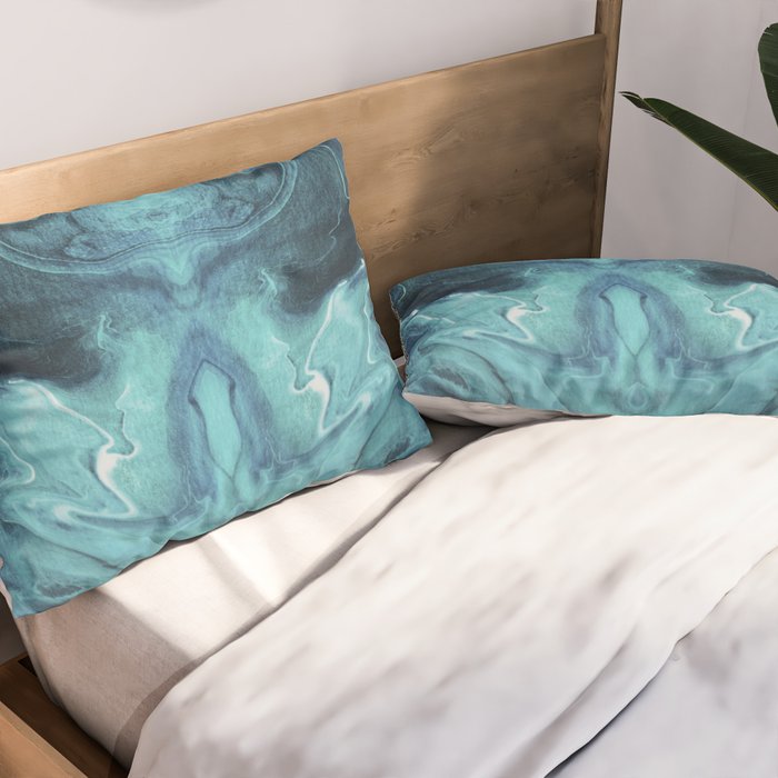 Gravity II - Abstract Marble Pillow Sham Gallery Image 2
