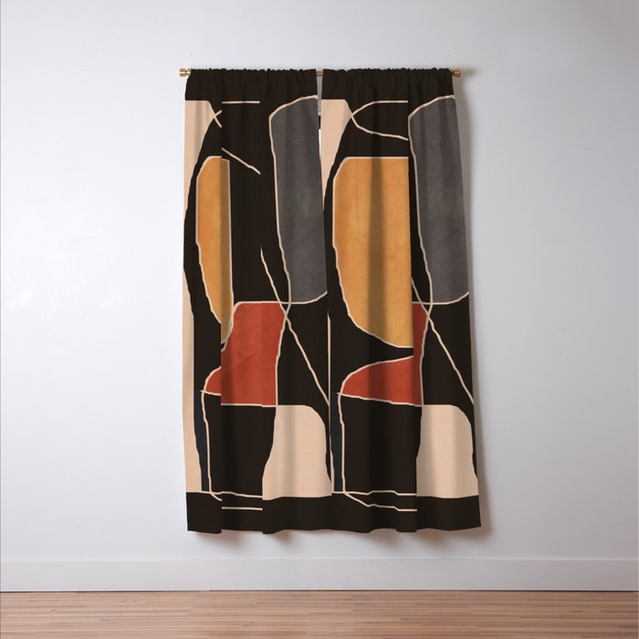 Modern Abstract Minimal Shapes 212 Window Curtain Gallery Image 3