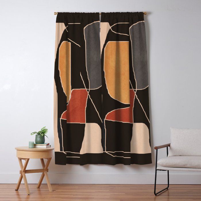 Modern Abstract Minimal Shapes 212 Window Curtain Gallery Image 1