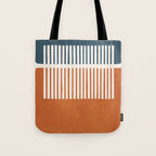 Navy Terra White Lines Color Block Artwork Tote Bag Gallery Image 1