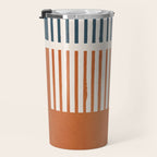 Navy Terra White Lines Color Block Artwork Travel Mug Gallery Image 3