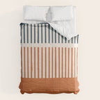 Navy Terra White Lines Color Block Artwork Comforter Gallery Image 6