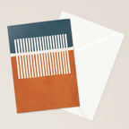 Navy Terra White Lines Color Block Artwork Stationery Card Gallery Image 2