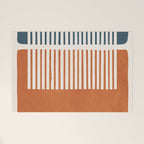 Navy Terra White Lines Color Block Artwork Welcome Mat Gallery Image 1