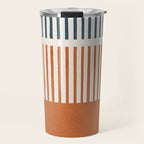 Navy Terra White Lines Color Block Artwork Travel Mug Gallery Image 1