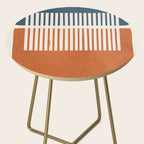 Navy Terra White Lines Color Block Artwork Side Table Gallery Image 2