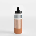 Navy Terra White Lines Color Block Artwork Water Bottle Gallery Image 2