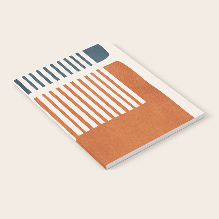 Navy Terra White Lines Color Block Artwork Notebook Gallery Image 2