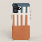 Navy Terra White Lines Color Block Artwork iPhone Case Gallery Image 1