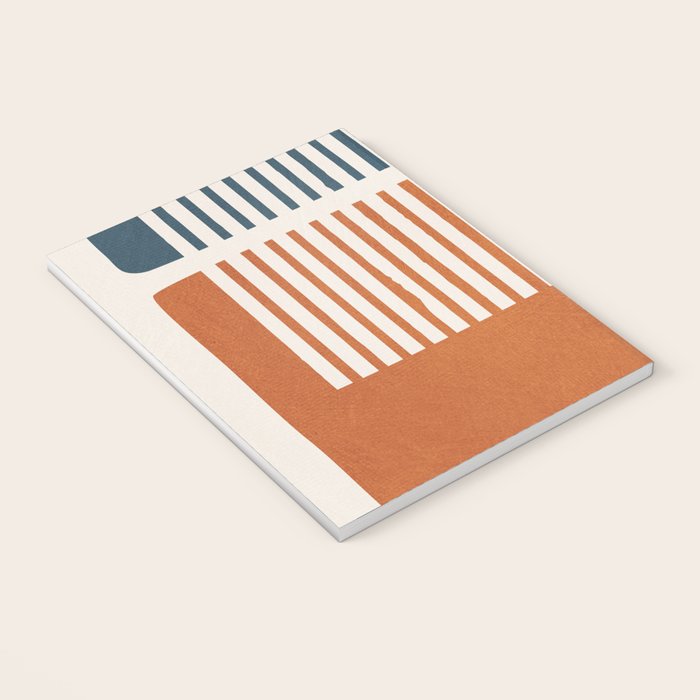 Navy Terra White Lines Color Block Artwork Notebook Gallery Image 3